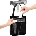 famichan Portable Mesh Shower Caddy, Gym Travel Camp Dorm Room Essentials for College Student Boy Girl, Bathroom Shower Bag - Black