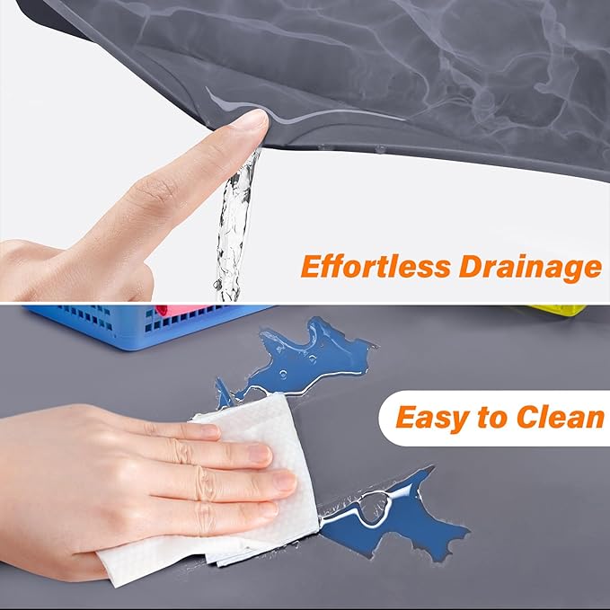 FLATO Waterproof Under Sink Mat 40" x 19" Shelf Liner for Kitchen and Bathroom, Cabinet Protector, Organizers and Storage, Flexible Silicone Drip Tray