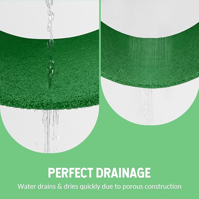 Hargiis Non-Slip Bathtub Mat, Anti Slip Shower Mat, Fast Drying Bathtub Mats, Foot Scrubber Mat, Anti Slip Mat for Tub, Floor, Bathroom, Kitchen, Home, Hotel (Dark Green 24"×24")