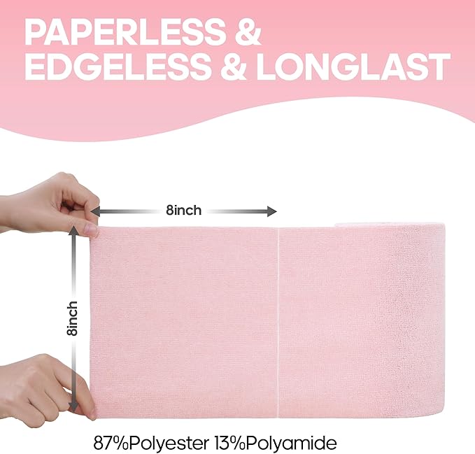 Fantasticlean Microfiber Cleaning Cloth Roll 4 Rolls 240 Pack, Tear Away Paperless Towels, 8" x 8", Reusable Washable Rags, House Kitchen, Pet, Office, Indoor Outdoor, Portable (2Pink 2Light-Purple)
