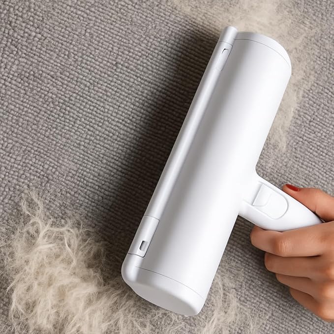 Essential Aura Portable Pet Hair & Lint Remover – Multi-Surface Reusable Lint Roller for Cats & Dogs, Works on Furniture, Carpets, Bedding & Clothes (Green)