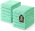 Homaxy 12 Pack Dish Towels for Kitchen (10 x 20 Inches, Green), Super Soft and Absorbent Coral Velvet Dish Cloths for Washing Dishes, Nonstick Oil Fast Drying Microfiber Cleaning Cloth
