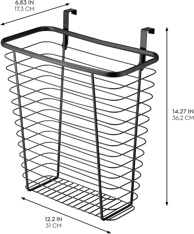 iDesign Metal Over-the-Cabinet Basket for Kitchen Storage - Matte Black