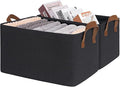 CHICVITA Black Storage Bins Shoe Basket for Entryway, Closet Toy Storage Bins with Handles for Kids, Small Laundry Basket, 14 ¾" L x 10 ¼" W x 8 ¼" H, 2-Pack