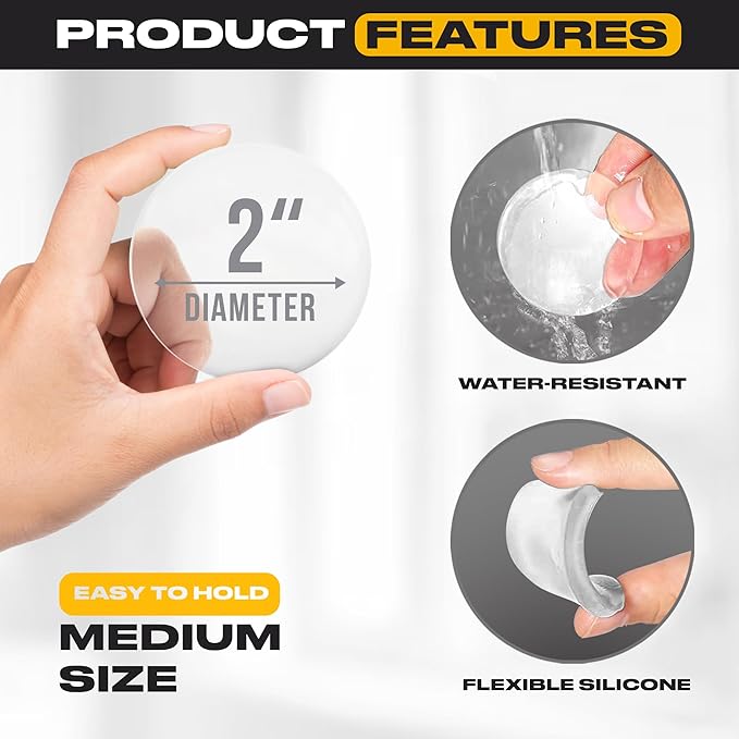 Strongest Door Stoppers for Wall 2" (8 Pack) - Self Adhesive & Discreet Home Door Knob Wall Protector - Quiet Door Bumper with Secure Adhesive - Rubber Door Stops - Shock Absorbent Door Handle Stopper