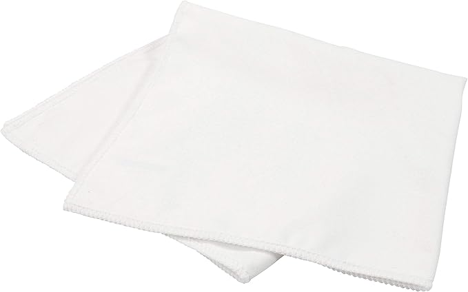 Arkwright Microfiber Suede Glass Cloths - (Pack of 12) Absorbent Dish Drying Cloth, Cleaning Towel Set Perfect for Home, Kitchen, Gym, Cars, and Glass, 16 x 16 in, White