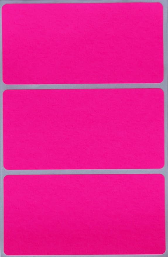 Royal Green 4" x 2" Blank Stickers to Write On Name Tags Color-Coding Labels for Moving, and Storage Boxes - 108 Sheets, 324 Labels (Neon Pink)