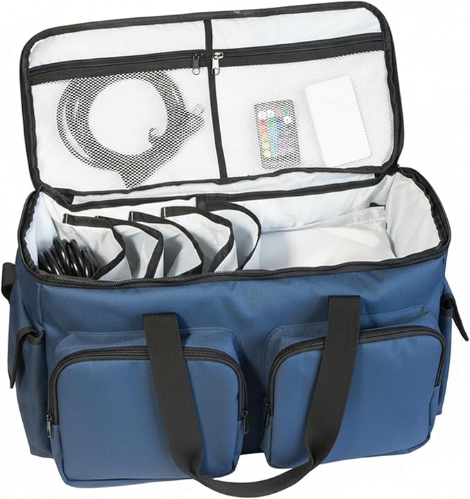 DJ Bag - Music Gear & Cable Organizer Bag - Detachable Dividers - Padded Gig Tote for Controllers, Mics, Audio Equipment - Lightweight, Sturdy Oxford Material, Travel-Ready for Musicians