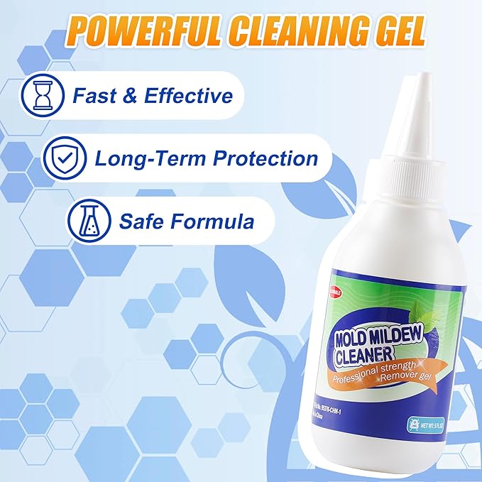 Home Stain Remover Gel, Effective Washing Machine Cleaner, Black Stain Cleaner for Grout, Walls, Shower, Caulk, Kitchen Sinks and Refrigerator Strips - 5 Fl Oz