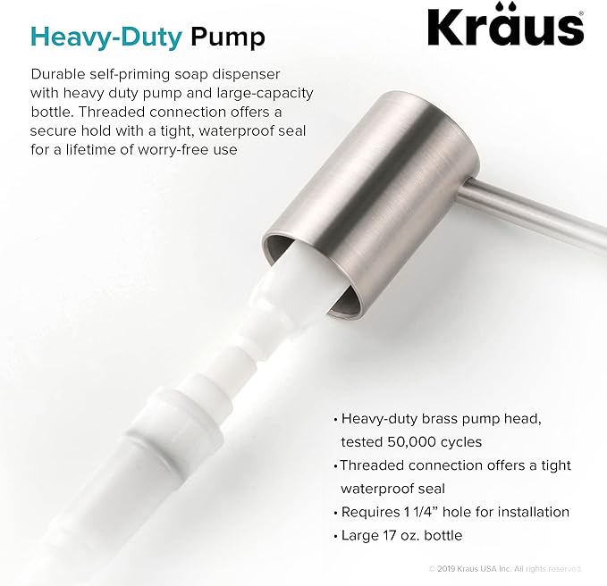 KRAUS Kitchen Soap and Lotion Dispenser in Stainless Steel, KSD-43SS