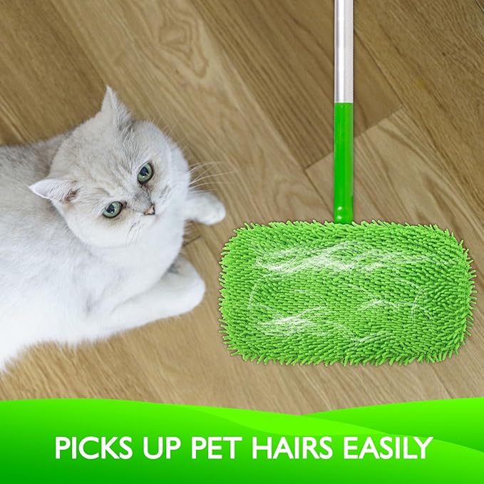 Reusable Wet Pads Refill for Swiffer Sweeper Mop - Dry Sweeping Cloths & Wet Mopping Cloths for Household Cleaning - Washable Microfiber Pads for Mopping Floors - 6 Pack (Mop is not Included)