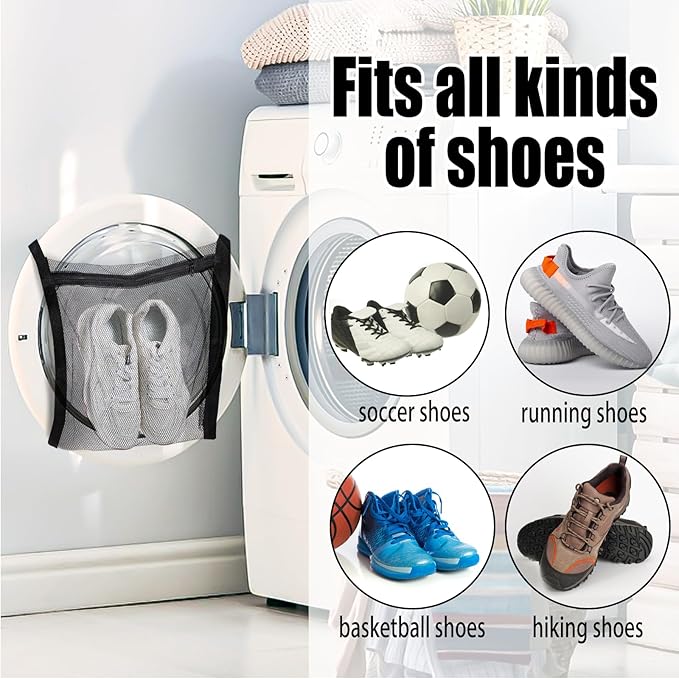 Sneaker Wash & Dry Net Bag Laundry Bags for Dryer Sneaker Large HoneyComber Mesh Bags with Zipper and Strap for Shoes Washing Mesh Net for Most Dryers Door 15.7" Large