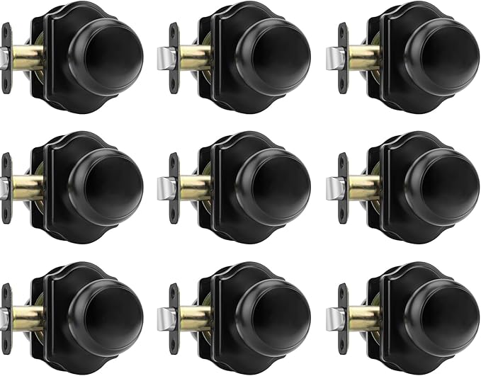 Haidms Black Closet Door Knobs Interior, Passage Interior Door knobs, Matte Black Indoor Closet Doorknobs for Closet or Hall (9 Pack)