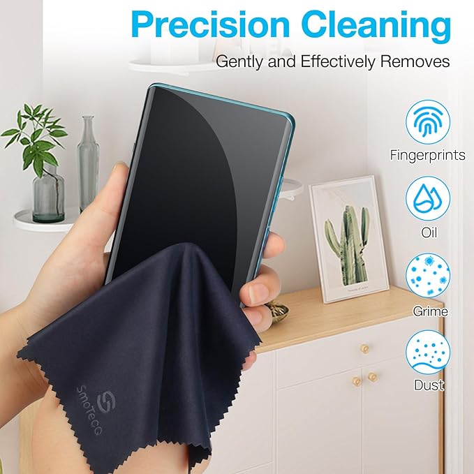 SmoTecQ Premium Microfiber Cleaning Cloths (6-Pack) – Ultra-Soft, Scratch-Free Cloths for Eyeglasses, Sunglasses, Camera Lenses, Screens & More – Washable & Reusable (6 Pack)