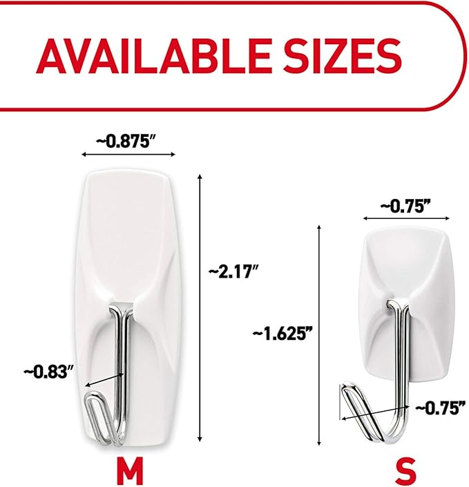 Command Small Wire Toggle Hooks, 32 Count, and 48 Strips, Damage Free Hanging Wall Hooks with Adhesive Strips, No Tools Required for Hanging, Organization and Storage, Holds up to 0.5 lb
