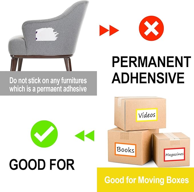 6 x 4 inch Large Moving Labels for Boxes, Blank Moving Boxes Labels Stickers, 160pcs 8 Color Coded Moving Stickers Packing Labels Stickers for Home Organization Projects, Kitchen, Storage Bins