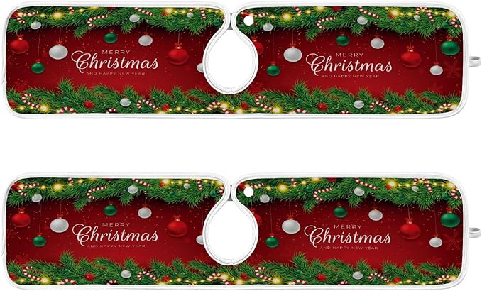 2 Pack Sink Splash Guard Christmas Kitchen Faucet Branches and Balls Absorbent Sink Mat for Faucet Kitchen Guard Drip Catcher Drying Mat for Farmhouse Barthroom Bar,S