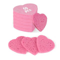50-Count Heart Shape Compressed Facial Sponges,100% Natural Cellulose Face Sponge Spa Sponges for Removing Dead Skin, Dirt and Makeup(Pink)