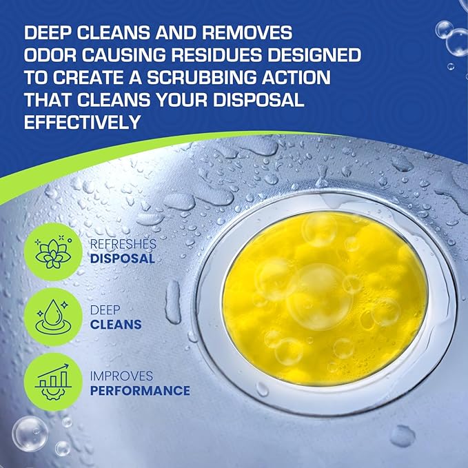 True Fresh Garbage Disposal Cleaner Powder Packets, Large 15g Drop-In Sink Packets, Deep Foaming Sink & Drain Cleaner for Grease & Residue, Disposal Cleaner and Deodorizer, Fresh Citrus Scent, 24 Pack