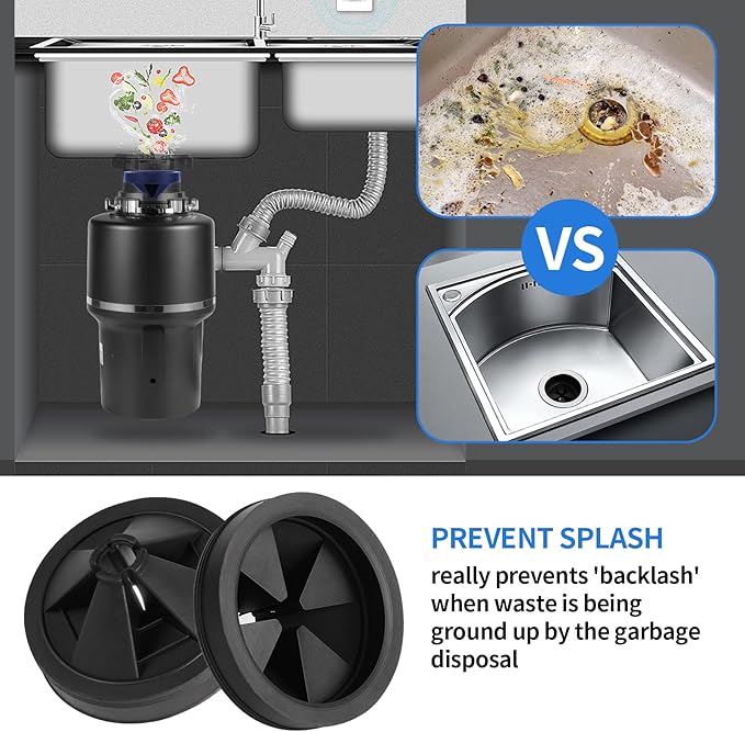 RQYEKDO Garbage Disposal Splash Guard,2 Pack 3 1/8 Inch Sink Baffle Disposer Drain Splash Guard Collar EPDM Rubber Upgraded Replacement Quiet Cover for Waste King, Whirlaway and GE Models