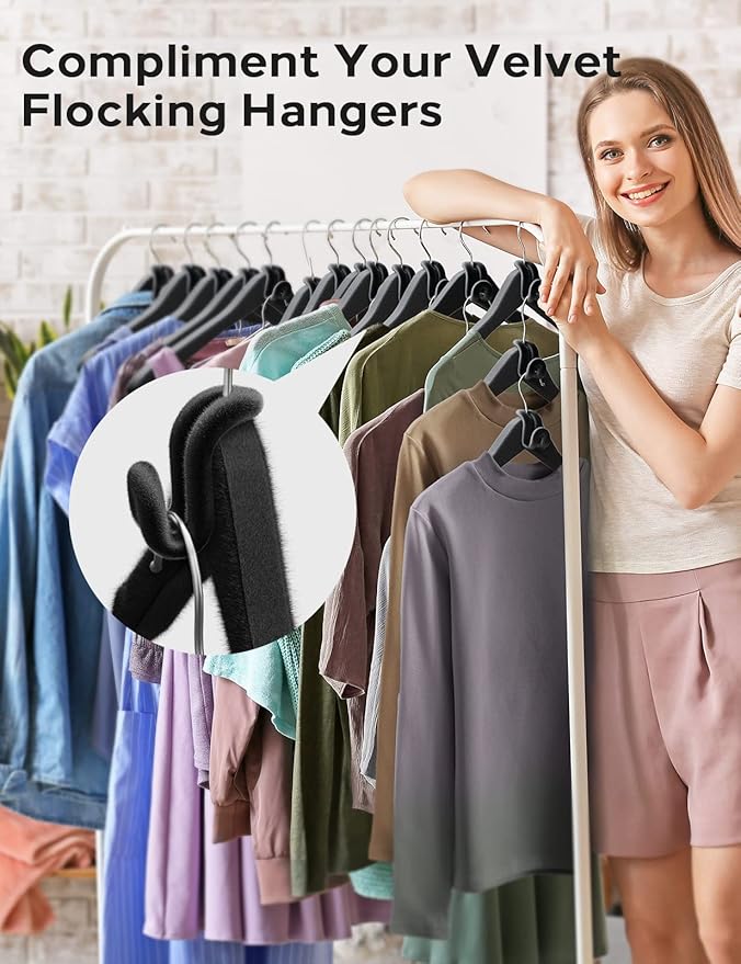 Velvet Clothes Hanger Connector Hooks [for Velvet & Multiple Hangers] 40PCS Space Saving Hanger Hooks Space Saver Hanger Extender Hook Clothes Hanger Hook for Clothes