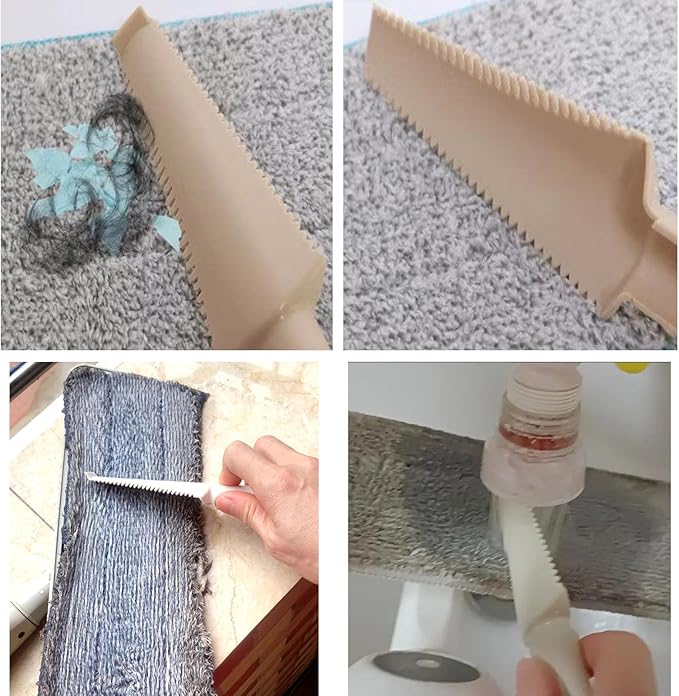 5 Pack Flat Mop Cleaning Scraper Microfiber Pads Brush Cleaner Heavy Duty Hair Removal Tool Attachment for Wet Dry Spray Mops Head Floor Buckets System