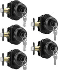 Haidms Keyed Entry Black Door Knob Interior, Exterior Locking Door Knobs, Matte Black Exterior Doorknobs with Lock and Key, 5 Pack