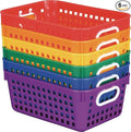 Really Good Stuff Medium Plastic Book Baskets, 11" by 7½" by 4½" - 6 Pack, Group Color | Versatile Storage Solution for Classroom, Home and Office l Toy Storage, Multi-Purpose Organizer Basket