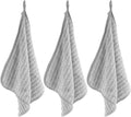 TEHAUX 10pcs Gray Large 30cm Absorbent Kitchen Dish Towels Microfiber Cleaning Cloths Lint-Free Dish Rags for Household Dishwashing and Counter Cleaning