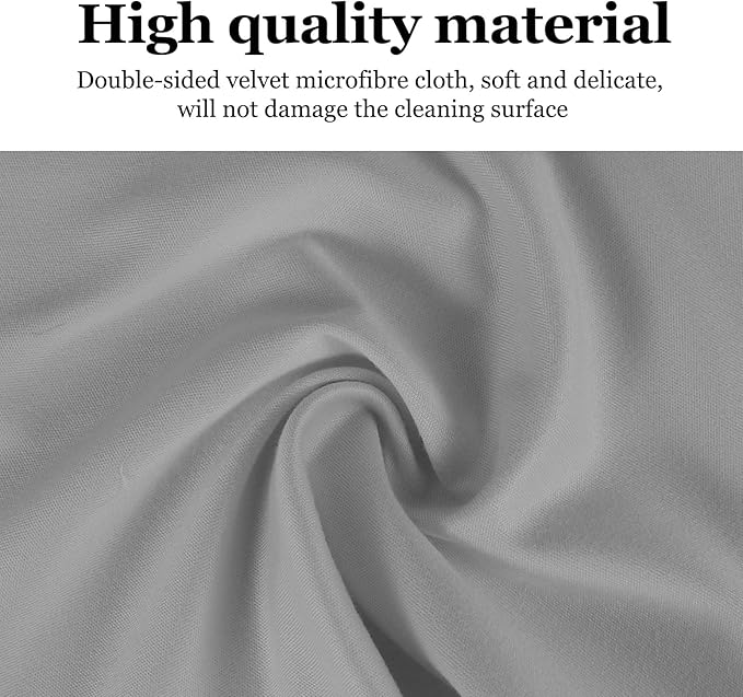 10PCS Suede Microfiber Cloths, 8"×8" Suede Cloth Cleaning Rags, Double-Sided Cleaning Cloths for Car LCD Display, Screens, Glasses, Lenses, Mirrors, Windows, Delicate Surfaces (Gray)