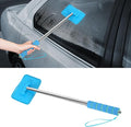 Car Windshield Cleaning Tool, Car Windshield Window Cleaner, Auto Glass Wiper Tool with Extendable Handle & Reusable Microfiber Pad, Universal Vehicle Cleaning Car Accessories (Sky Blue)