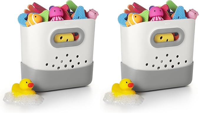 OXO Tot Stand Up Bath Toy Storage – Gray,(Pack of 2)