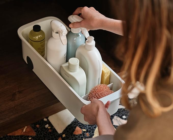 Joseph Joseph CupboardStore Easy-Access Wheeled Storage Caddy – Under-Sink Kitchen Organizer, Made from Recycled Plastic