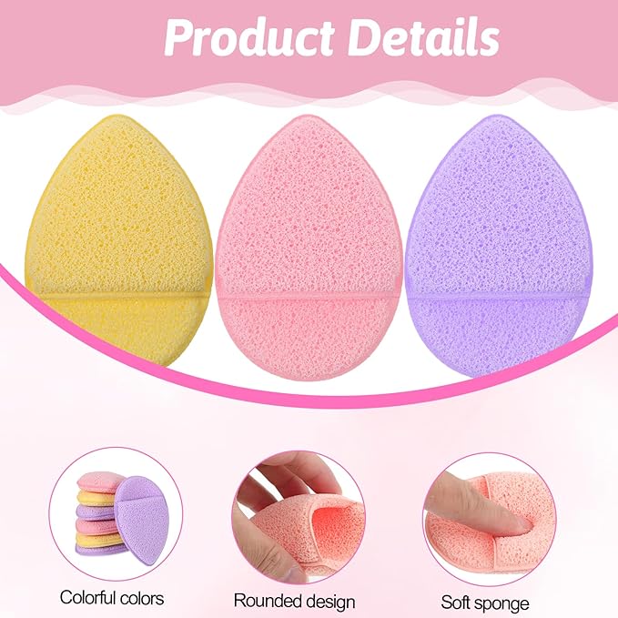 12 Pack Colorful Exfoliating Facial Sponges Face Cleansing Puff Facial Sponges Set Reusable Makeup Remover Exfoliating Pads for Washing Face Daily Cleansing