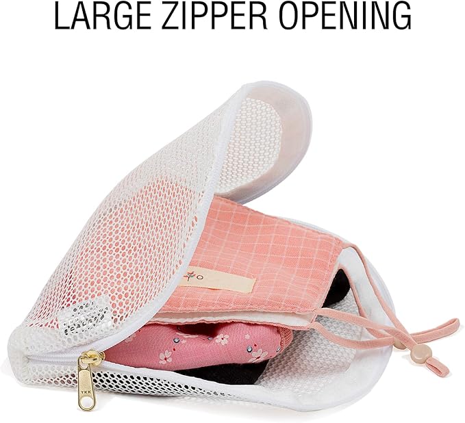 3 Packs Delicate Laundry Bags for Reusable Face Masks and Reusable Makeup Remover Pads,Fine Mesh Wash Bags,Use YKK Zipper, with Hanger Loop, Portable Mask Storage Bag (3 Small)