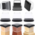 Ezprotekt 24 Pcs Chair Sliders for Carpet, Square Chair Glides for Carpet, Carpet Teflon Furniture Sliders Pads, Chair Leg Protectors Caps for Carpet - for Dining Table Chair, Black XL(Fit: 1.5"-2")