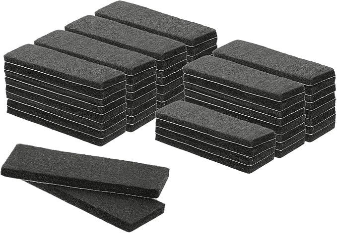 uxcell Felt Furniture Pads, 54Pcs 3.54" x 1.1" Adhesive Backed Felt Non-Slip Anti-Scratch Chair Leg Protectors for Protecting Hardwood Floor, Black