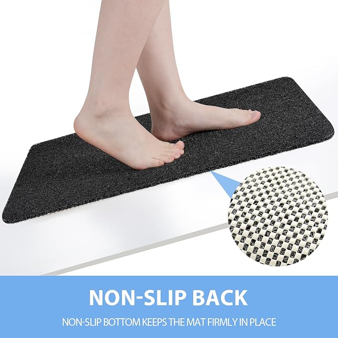 Hargiis Non-Slip Bathtub Mat, Anti Slip Shower Mat, Fast Drying Bathtub Mats, Foot Scrubber Mat, Anti Slip Mat for Tub, Floor, Bathroom, Kitchen, Home, Hotel (Black 36"×24")