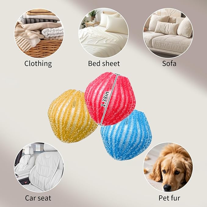 18Pcs Pet Hair Remover for Laundry, Washing Machine Hair Catcher, Effectively Removes Pet Hair, Lint and Dander from Bedding and Clothing, Reusable Dog & Cat Hair Remover Tool, Easy to Use & Clean