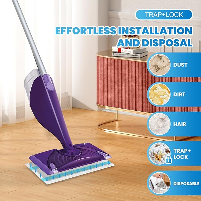36 Count Refill for Swiffer Wet Jet Spray Mop, 5-Layer Thickened Super Absorbent Disposable Wet Jet Pads for All Floor Types