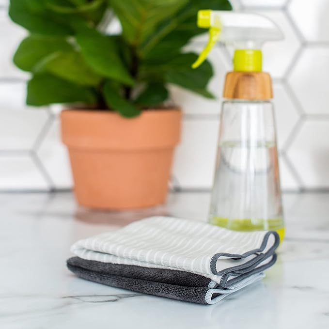 Full Circle Renew Collection All-Purpose Recycled Microfiber Cloths, Set of 3, Stripes Print