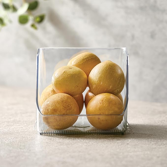 iDesign Stackable Open-Front Storage Bins for Kitchen and Pantry Organization - Set of 3 - Clear