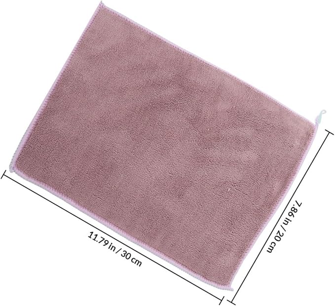 balacoo 2pcs Absorbent Microfiber Kitchen Cleaning Cloths 20x30cm Hanging Loop, Double-Layer Soft Dish Towels for Multi-Function Wiping and Dishwashing