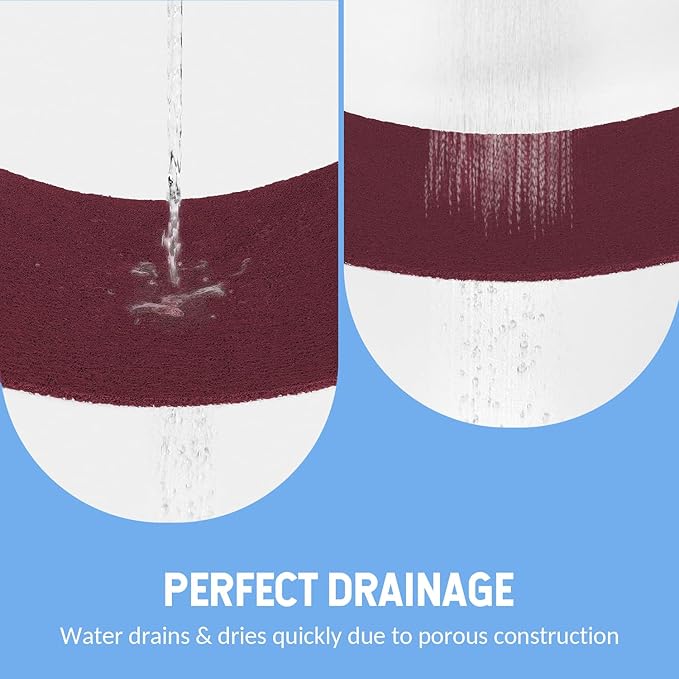 Hargiis Non-Slip Bathtub Mat, Anti Slip Shower Mat, Fast Drying Bathtub Mats, Foot Scrubber Mat, Anti Slip Mat for Tub, Floor, Bathroom, Kitchen, Home, Hotel (Wine Red 24"×16")