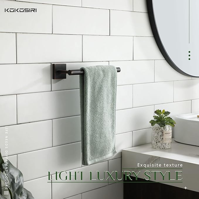 KOKOSIRI Bathroom Towel Bar Hand Towel Holders Wall Mount Toilet Kitchen Cabinet Paper Holder Stainless Steel Bath Accessories Oil Rubbed Bronze, B3008ORB