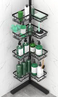 Standing Shower Caddy Corner - 4-Tier Floor Shower Caddy Corner Adjustable Bathroom Organizers and Storage with Soap Holder & Razor, Bathroom Free-Standing Organizer for Large Bottles