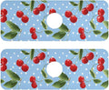 Kitchen Sink Splash Guard 2 PCS 14.7 Inch Sink Faucet Mat Splash Guard for Bathroom Countertop Water Absorbent Foldable Cuttable Soft Washable Light Blue Dots Red Cherry