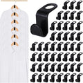 MCPINKY Hanger Extender Hooks, 50PCS Clothes Hanger Connector Hooks Closet Space Savers for Hanging Clothes, Black