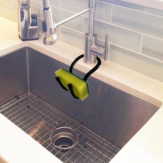 2 Pack Hanging Rustproof Sink Caddy & Sponge Holder, Adjustable Kitchen Dish wand Sink Caddy Organizer for Sponge, Dish brush, Scrubber -Easy to clean and dry - No brush,No sponges