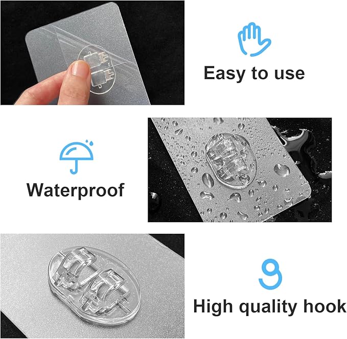 Upgraded Shower Caddy Adhesive Replacement,Strong Adhesive Hooks for Shower Caddy, Waterproof Shower Shelf Adhesive, Shower Adhesive Strips for Shower Organizer and Kitchen Racks (5 Pcs(Triple Hooks))